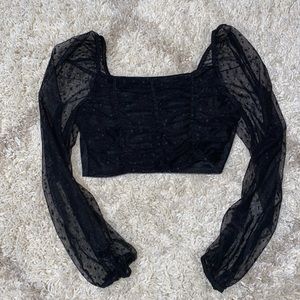 Sheer Black Long Sleeve Top